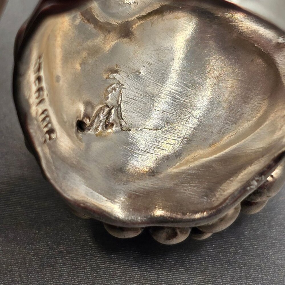 VTG Masha Archer Sterling Silver Pink Mabe Pearl Ring Size 7 Brutalist Statement - Picture 7 of 13